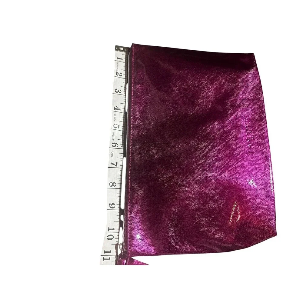 Lancome Makeup Bag, Pouch, Metallic Magenta, Large Zip Closure New GWP Travel